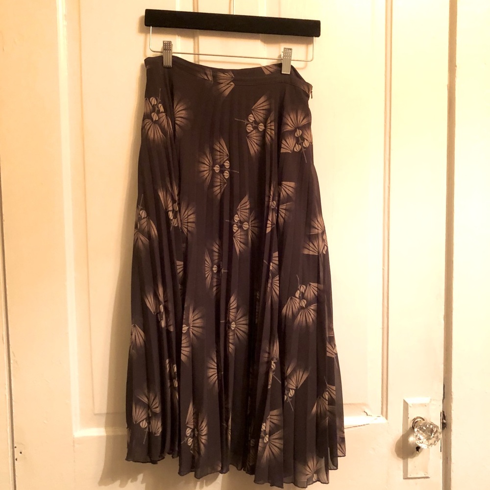 Next London Grey Floral Midi Skirt